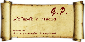 Gáspár Placid névjegykártya
